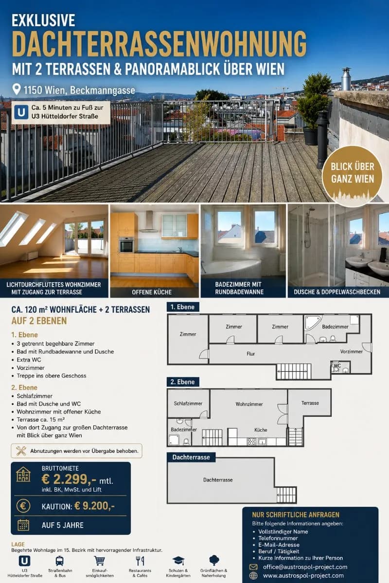 5-Zimmer-Wohnung mieten in Wien – 120 m², € 2.299 – Bild 1 von 39