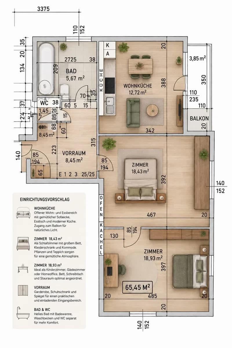 2-Zimmer-Wohnung kaufen in Graz – 66 m², € 206.000