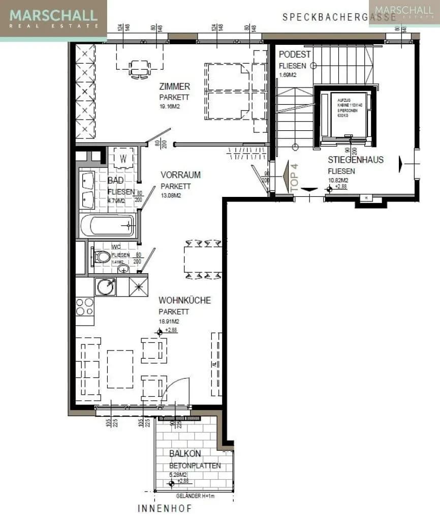 2-Zimmer-Wohnung mieten in Wien – 57 m², € 1.046 – Bild 8 von 8