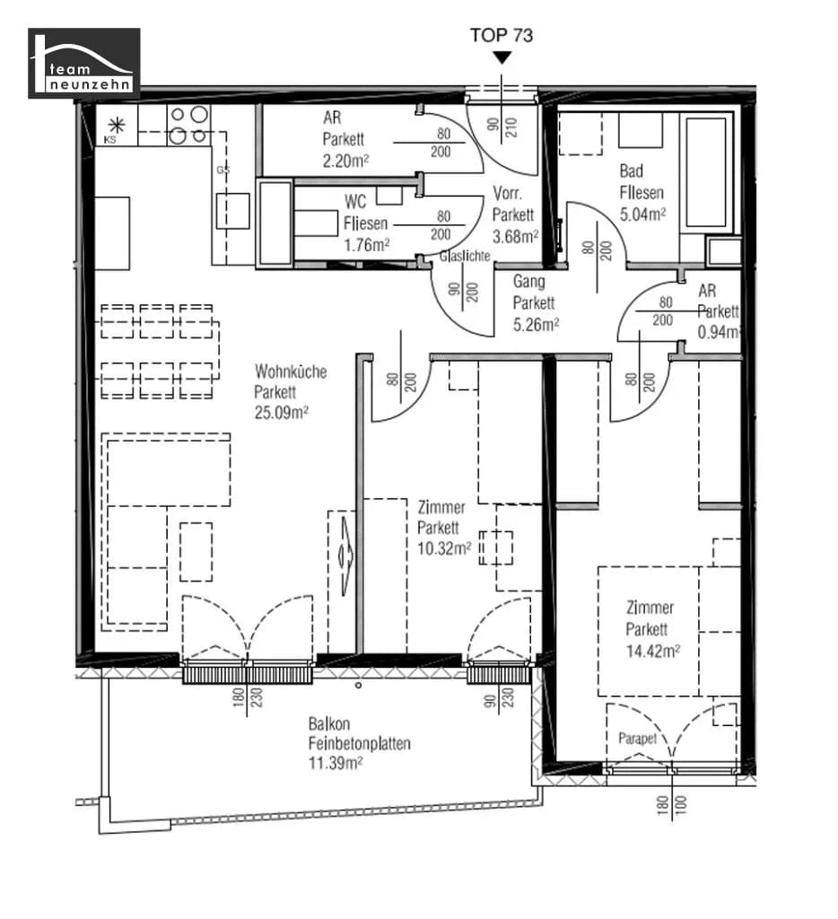 3-Zimmer-Wohnung mieten in Wien – 68,71 m², € 1.429 – Bild 19 von 19