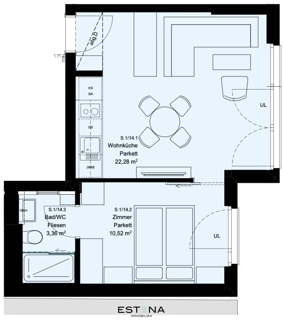 2-Zimmer-Wohnung mieten in Wien – 36,16 m², € 799 – Bild 9 von 9