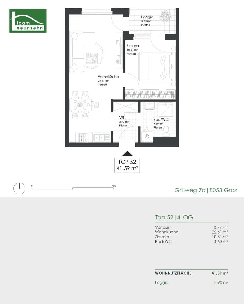 2-Zimmer-Wohnung mieten in Graz – 41,59 m², € 609 – Bild 21 von 21