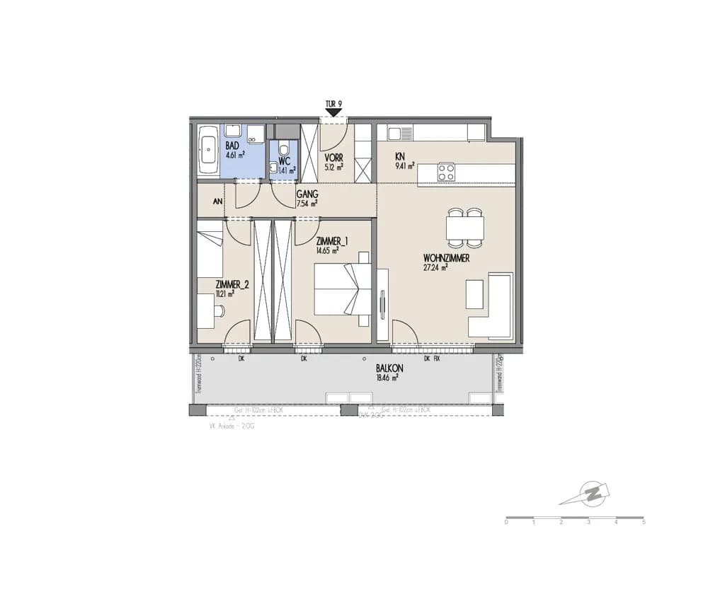 3-Zimmer-Wohnung kaufen in Wien – 81,19 m², € 472.000 – Bild 2 von 3