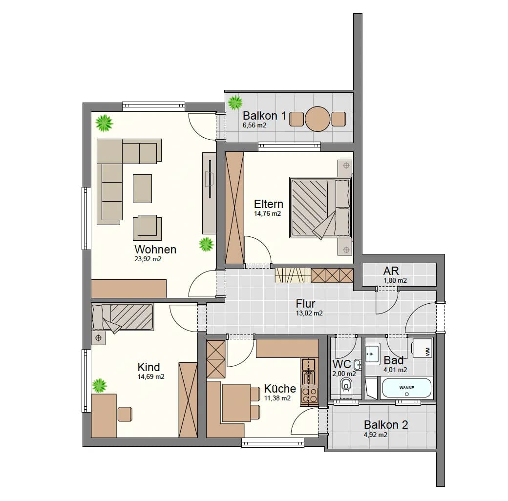 3-Zimmer-Wohnung mieten in Feldkirch – 85 m², € 1.213 – Bild 11 von 11