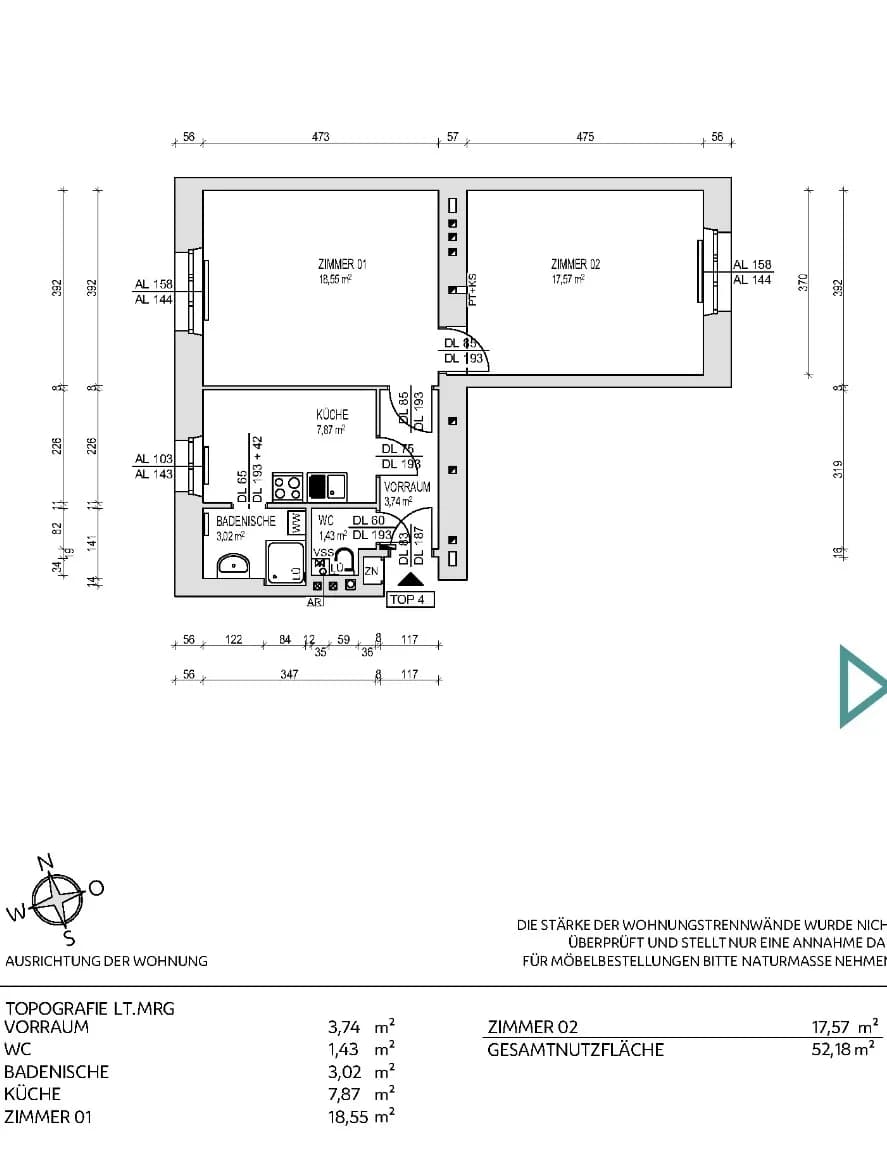 2-Zimmer-Wohnung mieten in Wien – 52 m², € 561 – Bild 15 von 17