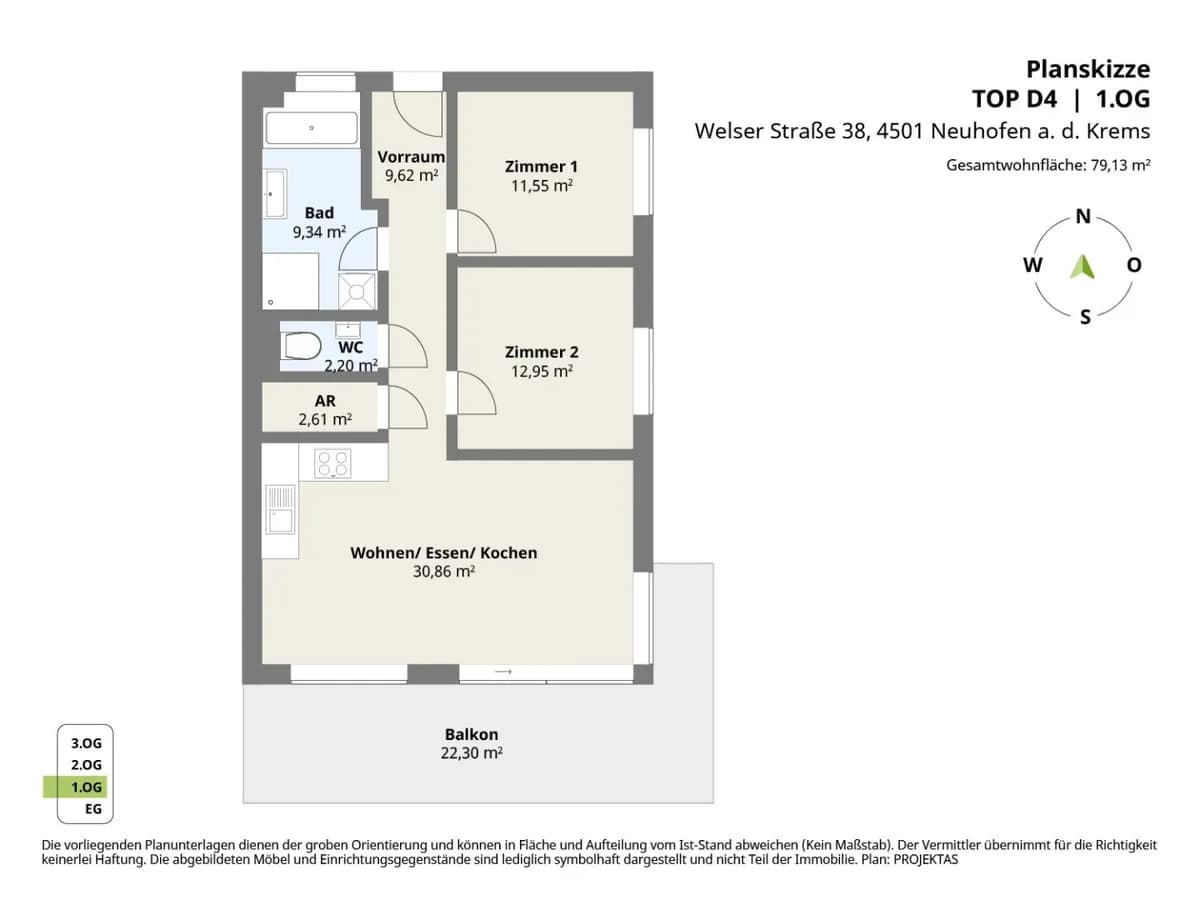 3-Zimmer-Wohnung kaufen in Linz Land – 79,13 m², € 349.000 – Bild 21 von 21