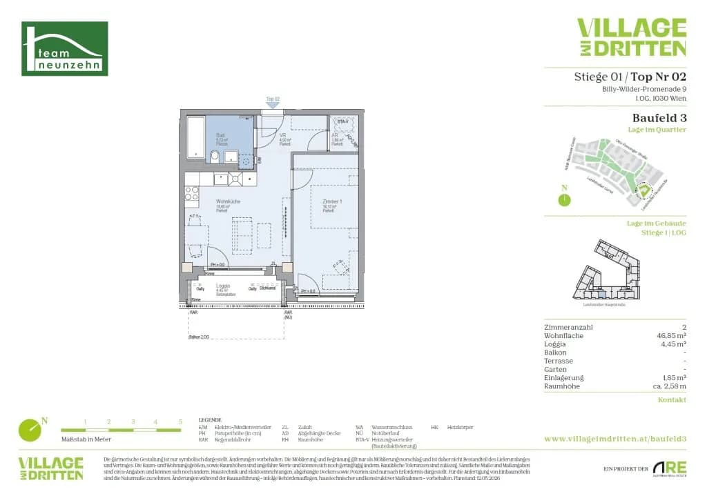 2-Zimmer-Wohnung mieten in Wien – 47,55 m², € 1.049 – Bild 21 von 21