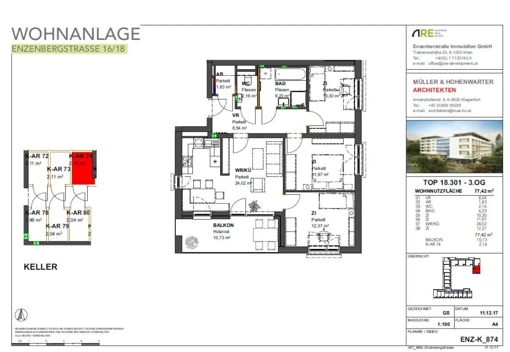 4-Zimmer-Wohnung mieten in Klagenfurt – 77,42 m², € 1.109 – Bild 15 von 15
