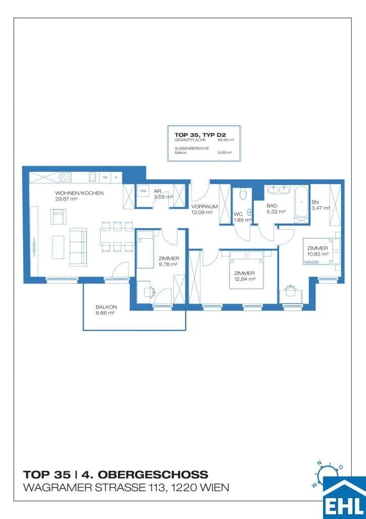4-Zimmer-Wohnung kaufen in Wien – 89,89 m², € 647.438 – Bild 6 von 6