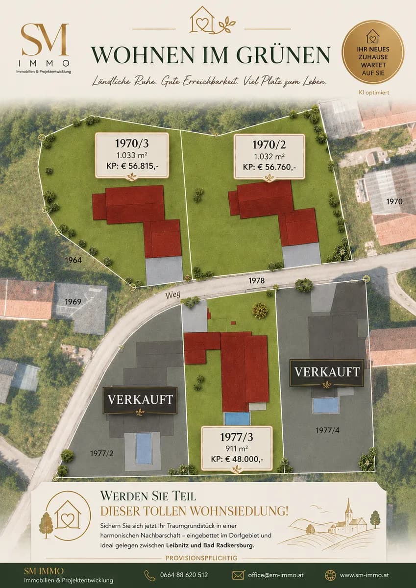 Grundstück kaufen in Südoststeiermark – 911 m², € 48.000