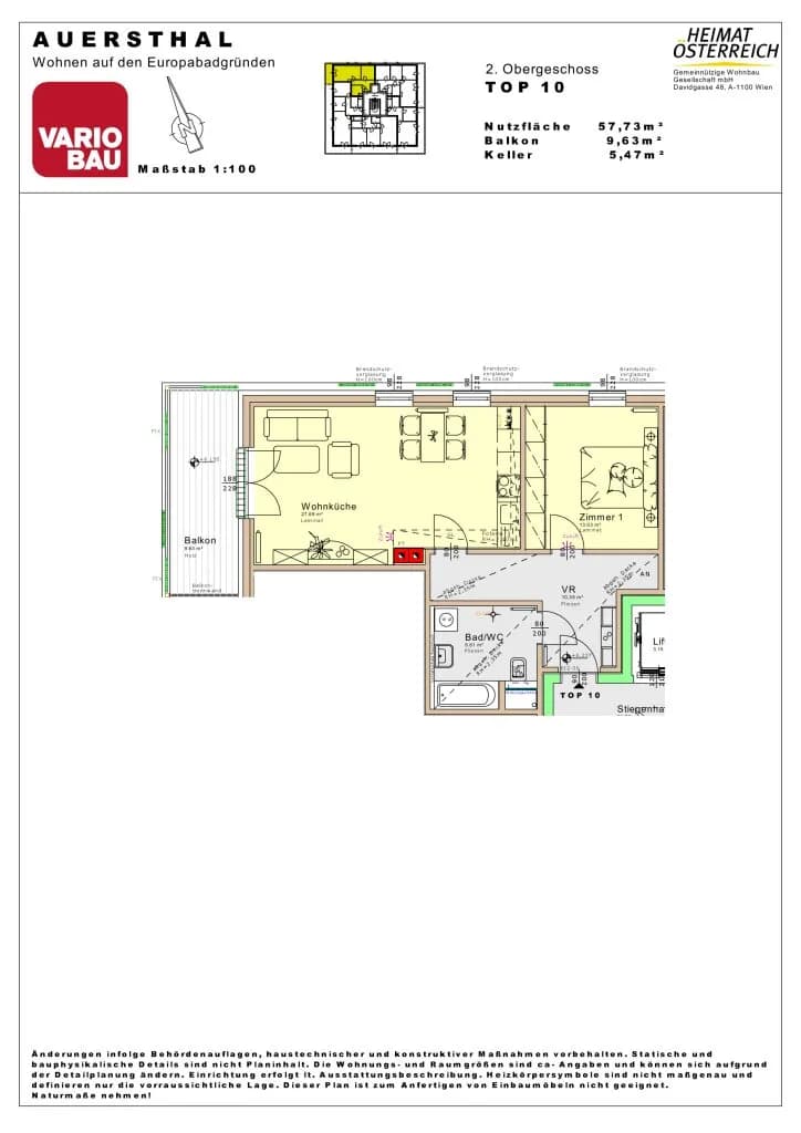 2-Zimmer-Wohnung mieten in Gänserndorf – 57,54 m², € 781 – Bild 6 von 6