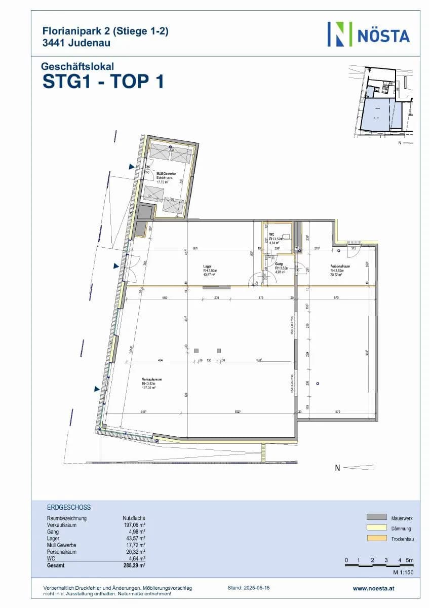 1-Zimmer-Gewerbeimmobilie mieten in Tulln – 288,29 m², € 3.541 – Bild 7 von 7
