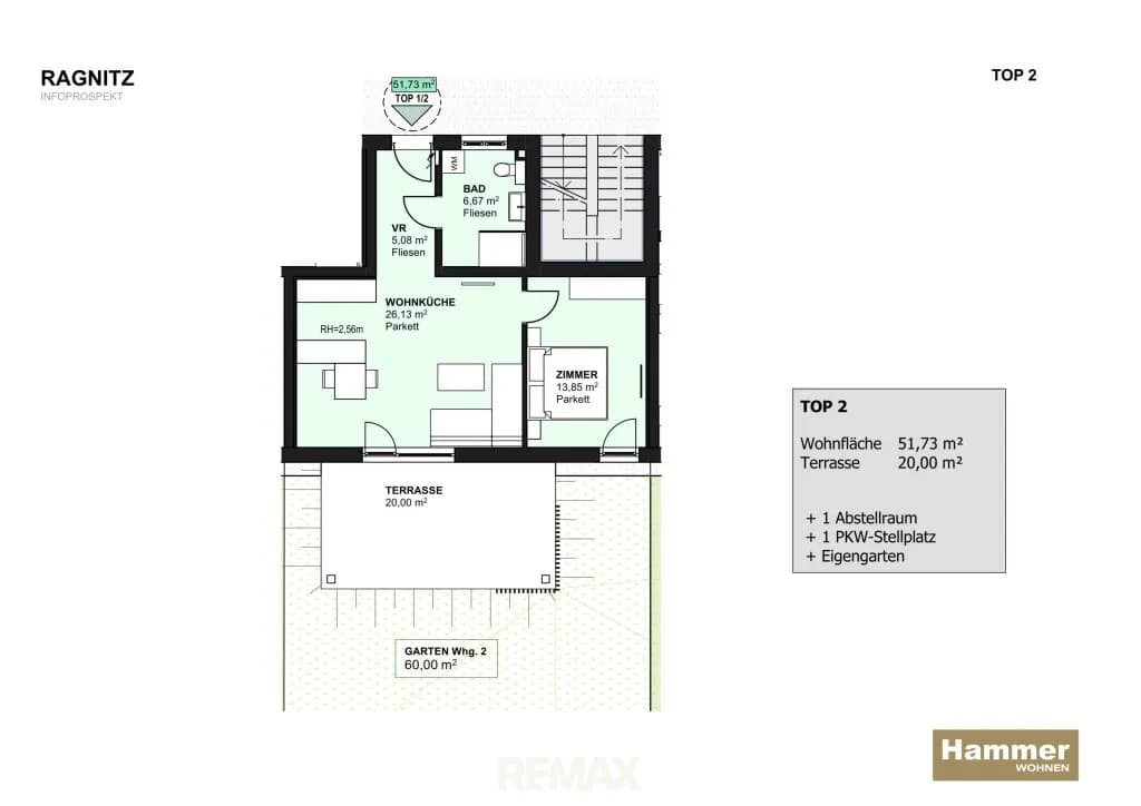 2-Zimmer-Wohnung kaufen in Leibnitz – 51,73 m², € 256.200 – Bild 3 von 3
