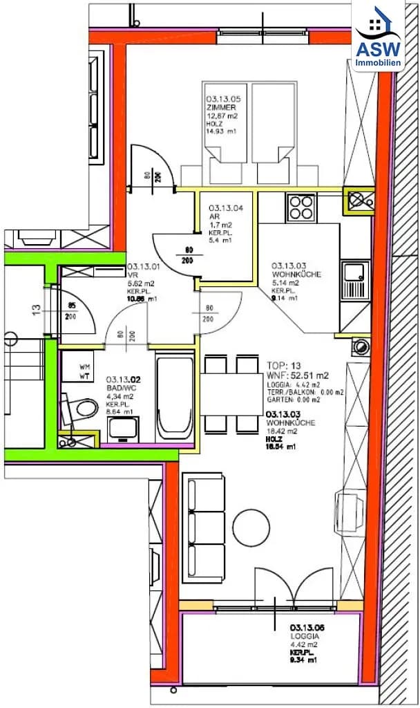 2-Zimmer-Wohnung mieten in Wien – 48 m², € 899 – Bild 13 von 13