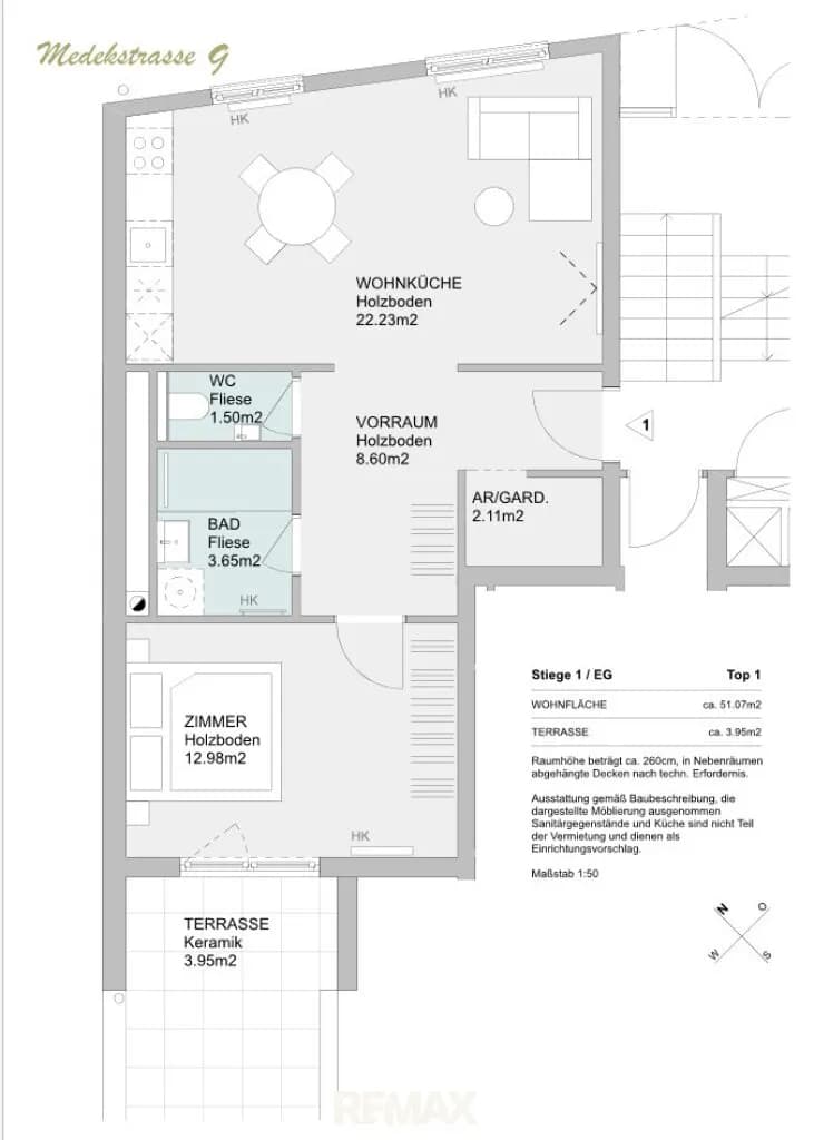 2-Zimmer-Wohnung mieten in Tulln – 51 m², € 950 – Bild 14 von 14