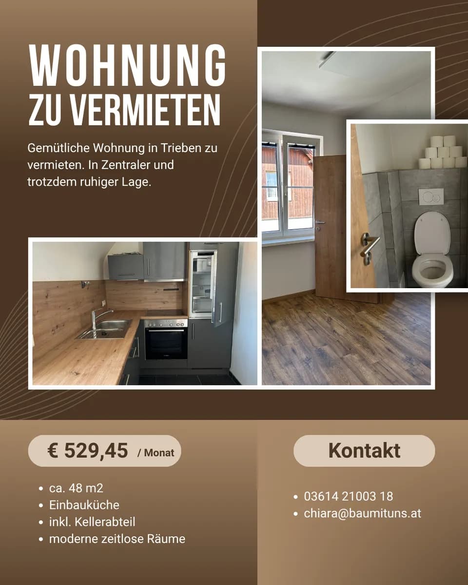Wohnung mieten in Liezen – 48 m², € 529 – Bild 1 von 6