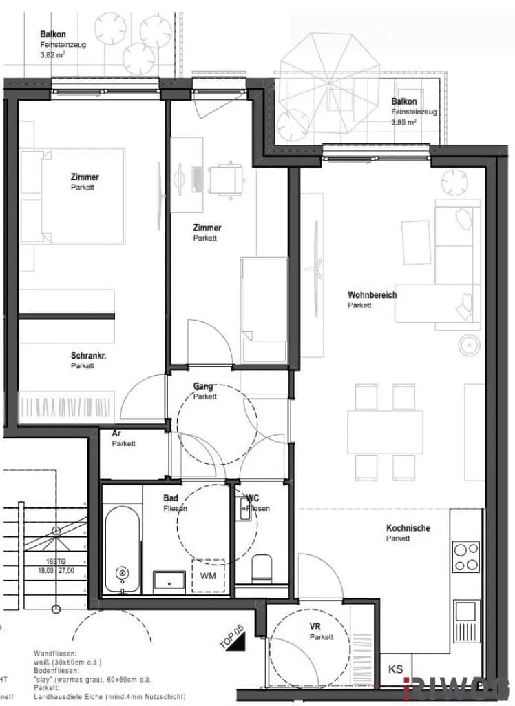 3-Zimmer-Wohnung mieten in Wien – 73,38 m², € 1.490 – Bild 12 von 13