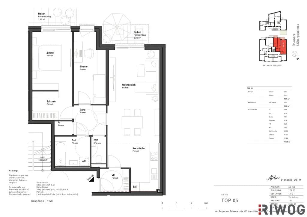 3-Zimmer-Wohnung mieten in Wien – 73,38 m², € 1.490 – Bild 13 von 13