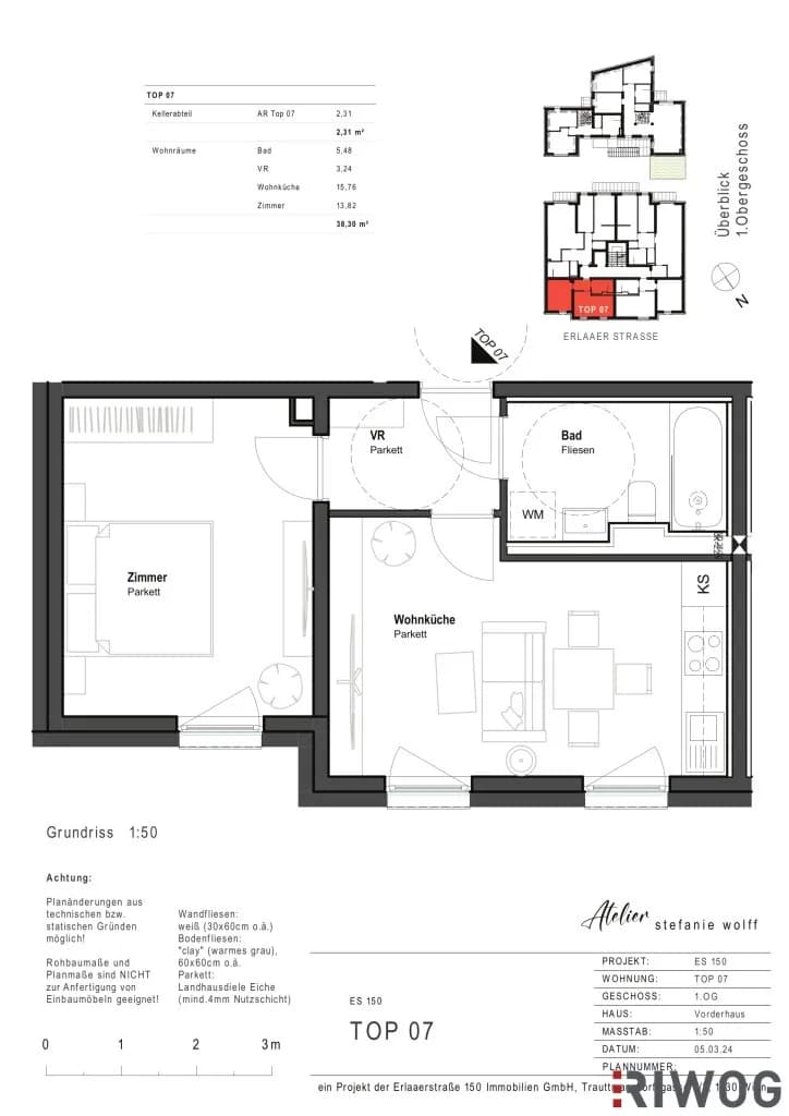 2-Zimmer-Wohnung mieten in Wien – 38,3 m², € 790 – Bild 7 von 7