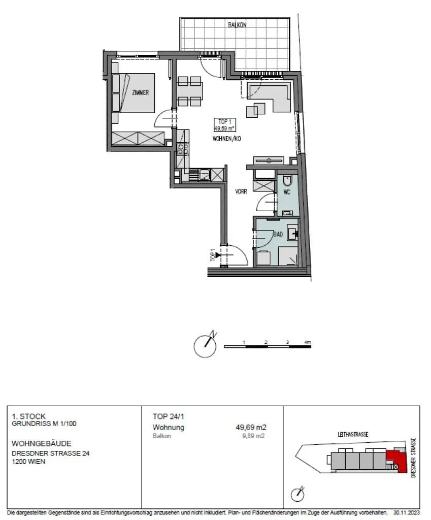 2-Zimmer-Wohnung mieten in Wien – 49,69 m², € 999 – Bild 16 von 16