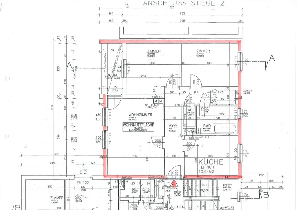 3-Zimmer-Immobilie mieten in Oberpullendorf – 80,61 m², € 745 – Bild 3 von 3