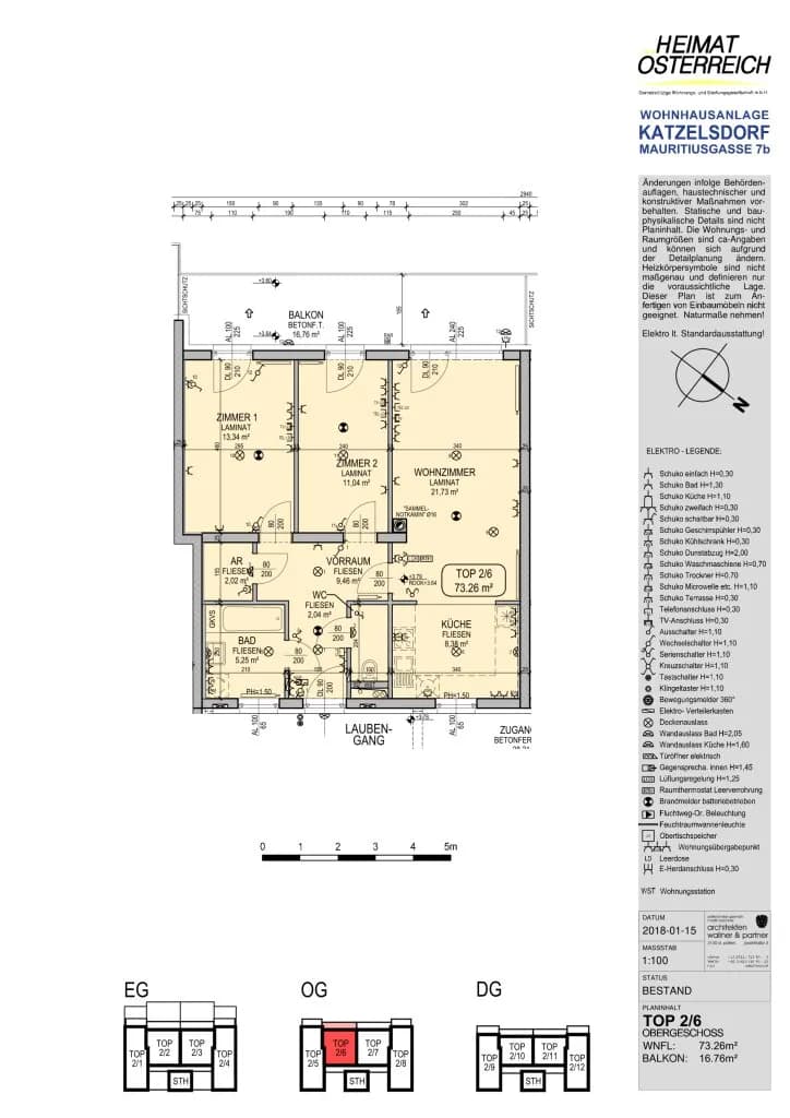 3-Zimmer-Wohnung mieten in Tulln – 73,26 m², € 890 – Bild 2 von 2