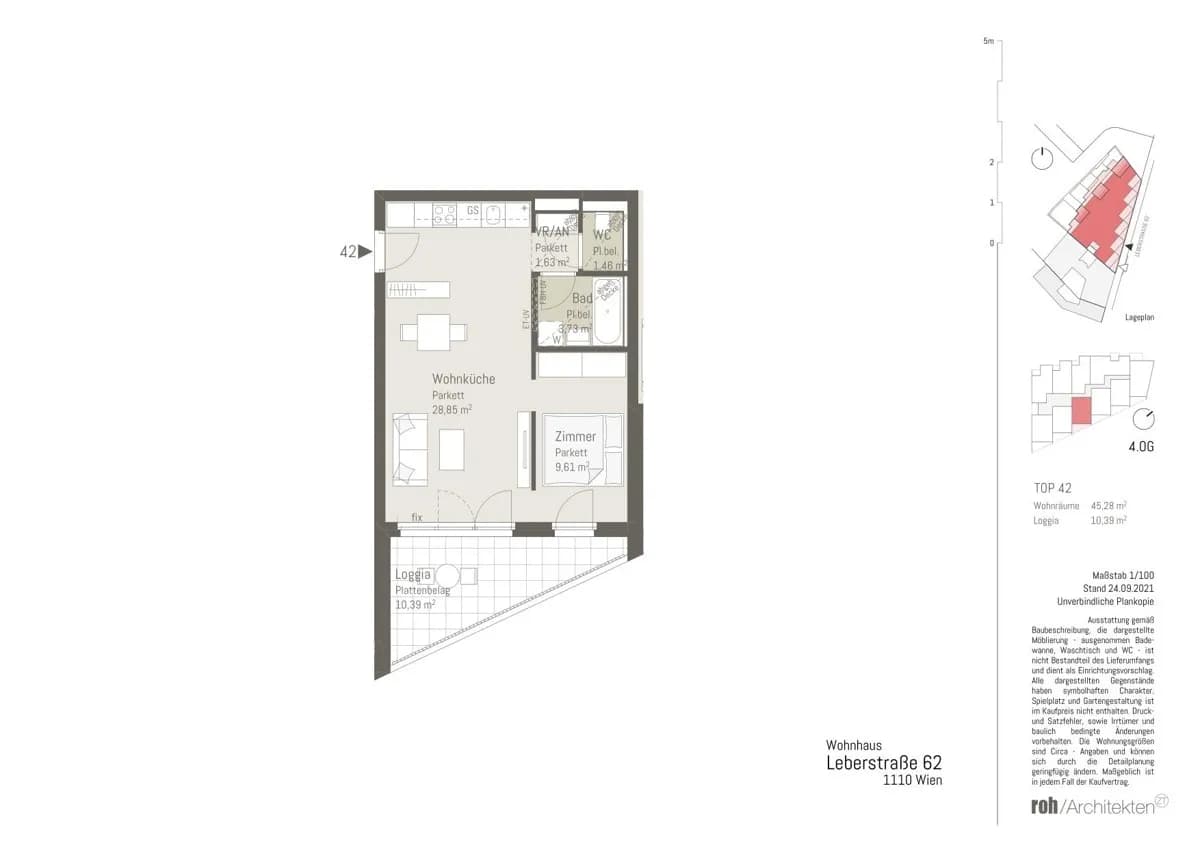 1-Zimmer-Wohnung mieten in Wien – 45,25 m², € 959 – Bild 7 von 8