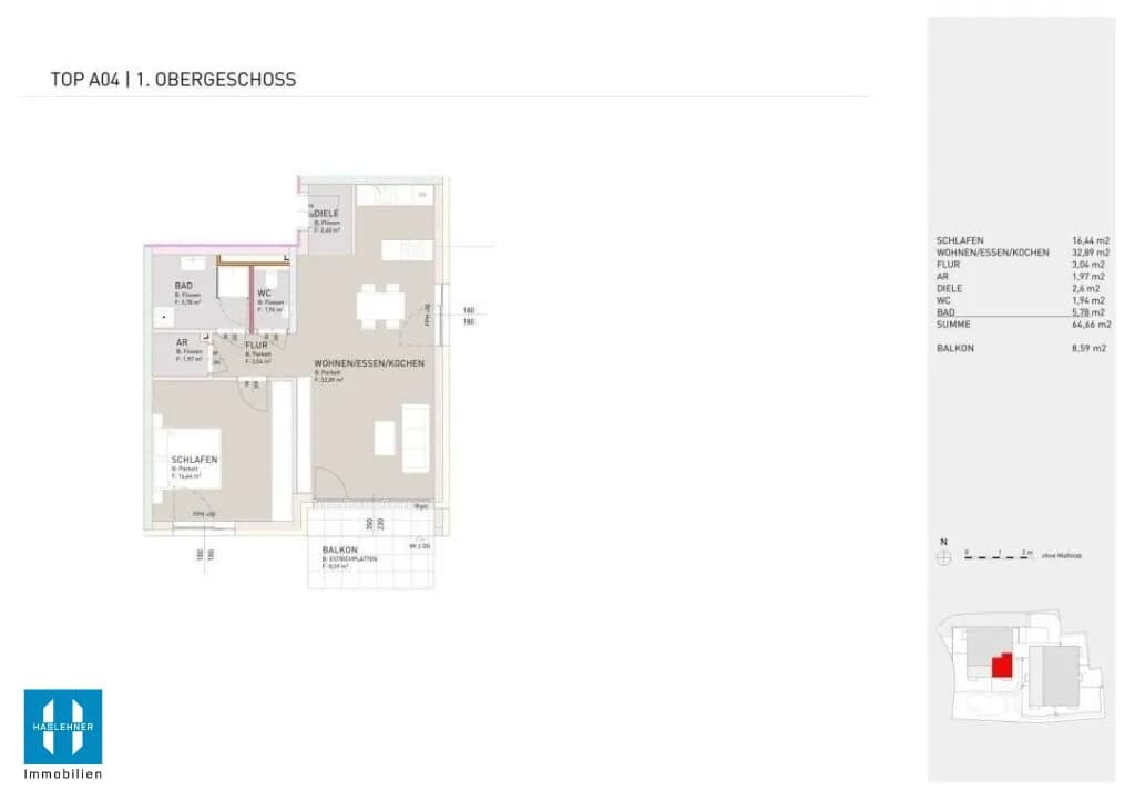 2-Zimmer-Wohnung kaufen in Ried im Innkreis – 64,66 m², € 249.000 – Bild 14 von 14