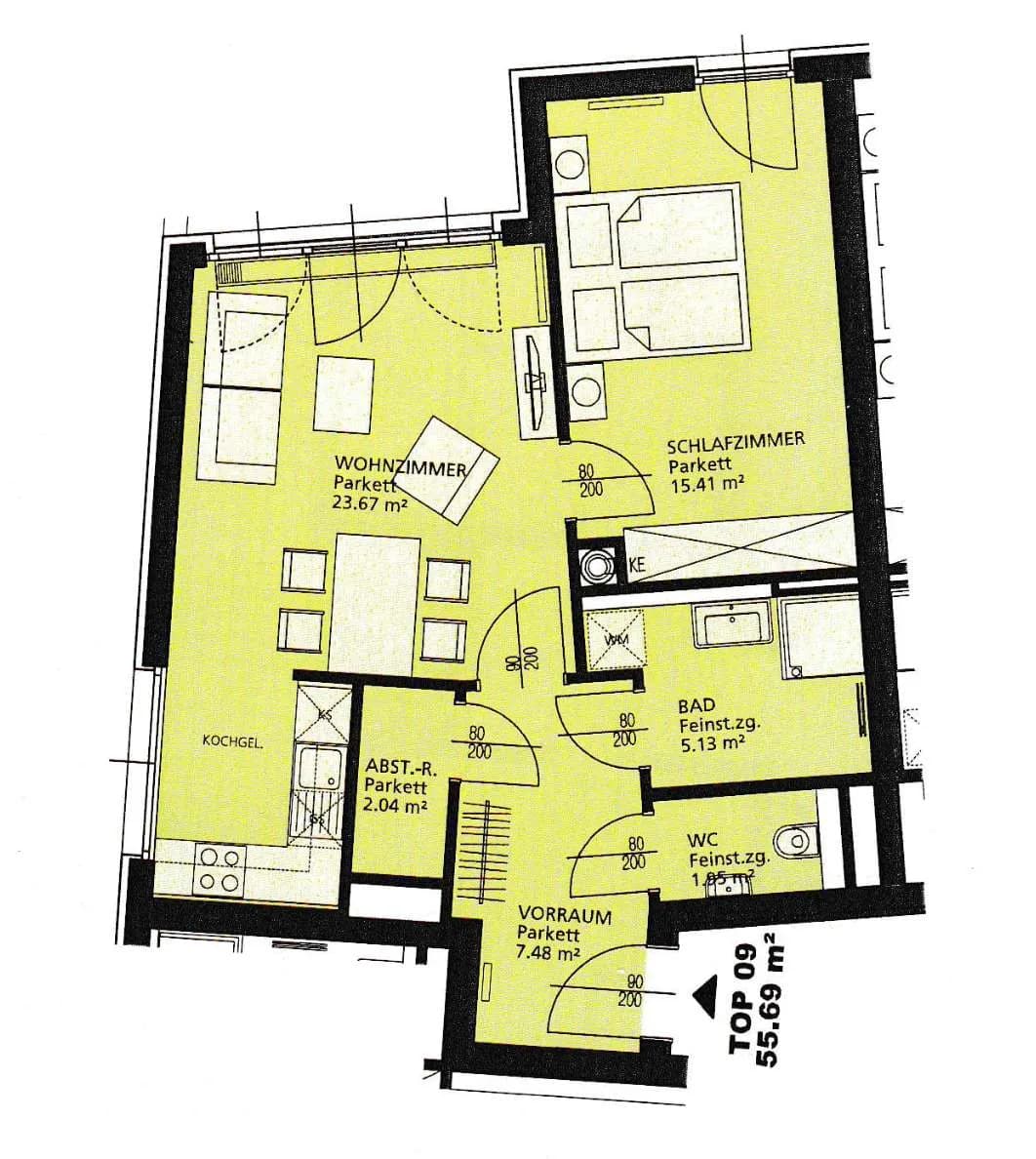 2-Zimmer-Wohnung kaufen in Wien – 56 m², € 264.000 – Bild 2 von 17
