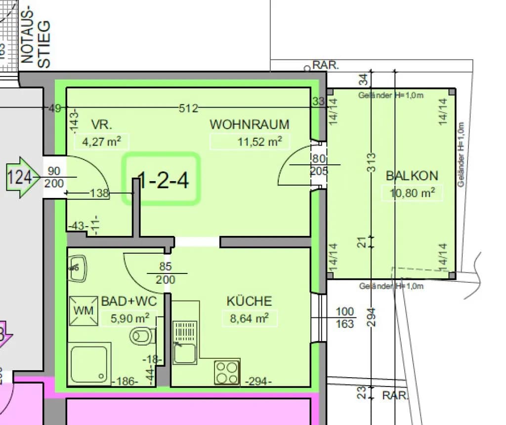 1-Zimmer-Wohnung mieten in Horn – 30,33 m², € 339 – Bild 8 von 8