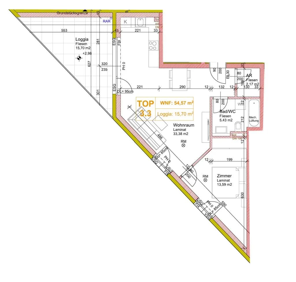 2-Zimmer-Wohnung mieten in Mistelbach – 54,57 m², € 1.053 – Bild 9 von 9