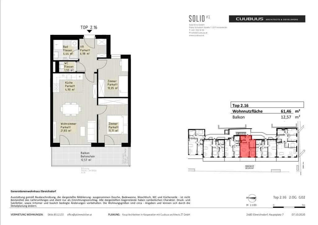 3-Zimmer-Wohnung mieten in Baden – 61,46 m², € 1.207 – Bild 20 von 20