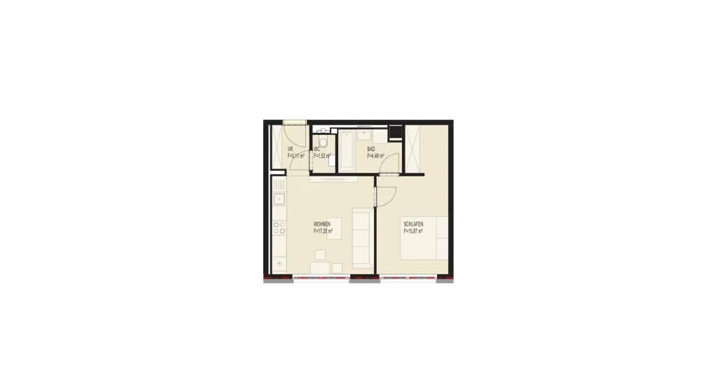 2-Zimmer-Wohnung mieten in Wien – 42,23 m², € 826 – Bild 10 von 10