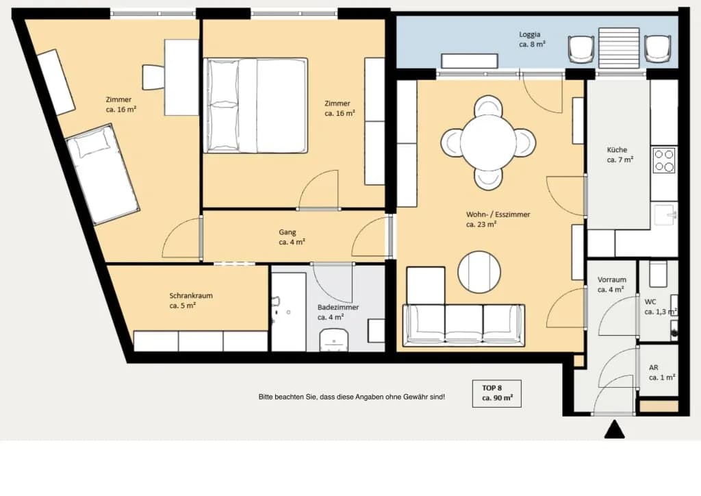 3-Zimmer-Wohnung mieten in Wien – 90 m², € 1.700 – Bild 10 von 10