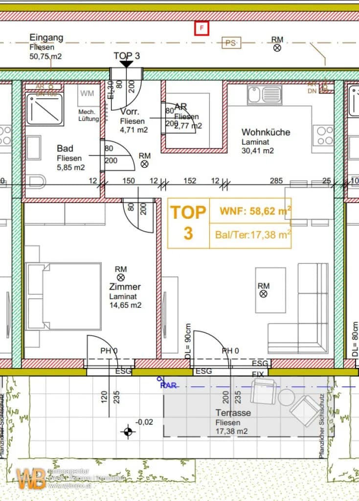 2-Zimmer-Wohnung mieten in Neusiedl am See – 58,62 m², € 833 – Bild 1 von 2