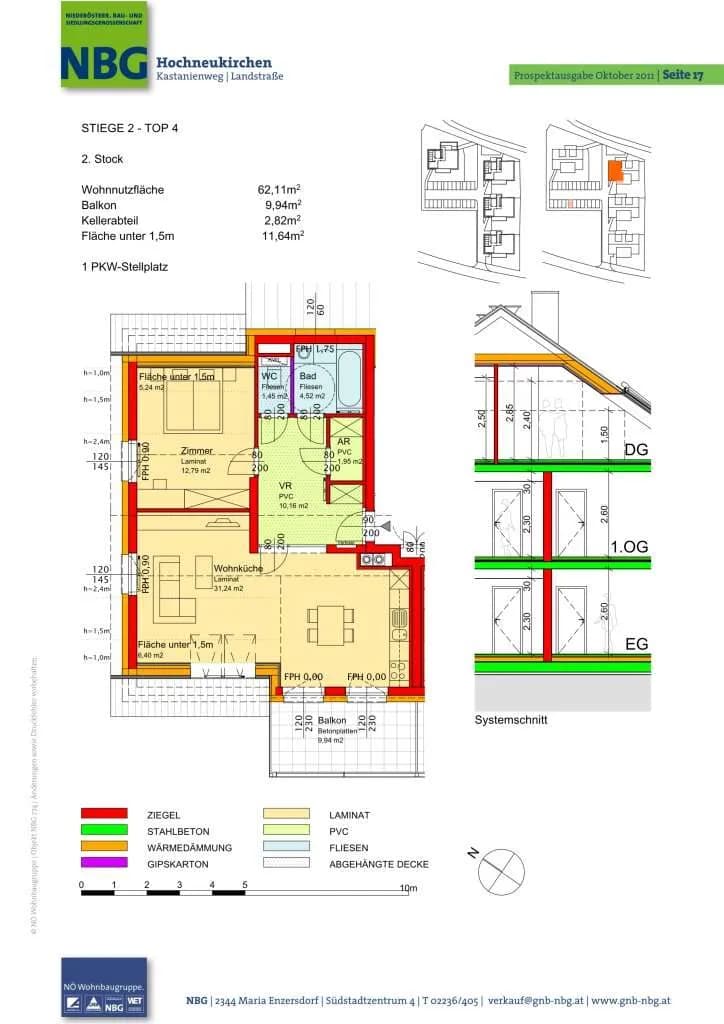 2-Zimmer-Wohnung mieten in Wiener Neustadt Land – 62,11 m², € 647 – Bild 8 von 9