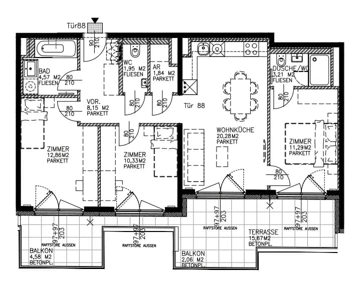 4-Zimmer-Wohnung mieten in Wien – 74,48 m², € 1.396 – Bild 8 von 9