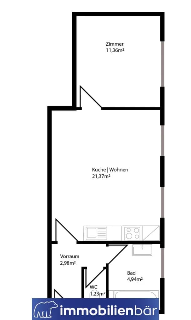2-Zimmer-Wohnung mieten in Grieskirchen – 41,88 m², € 621 – Bild 6 von 6