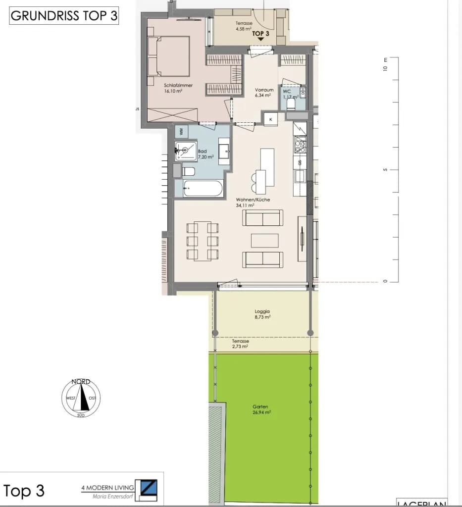 2-Zimmer-Wohnung kaufen in Mödling – 64,92 m², € 550.300 – Bild 4 von 4