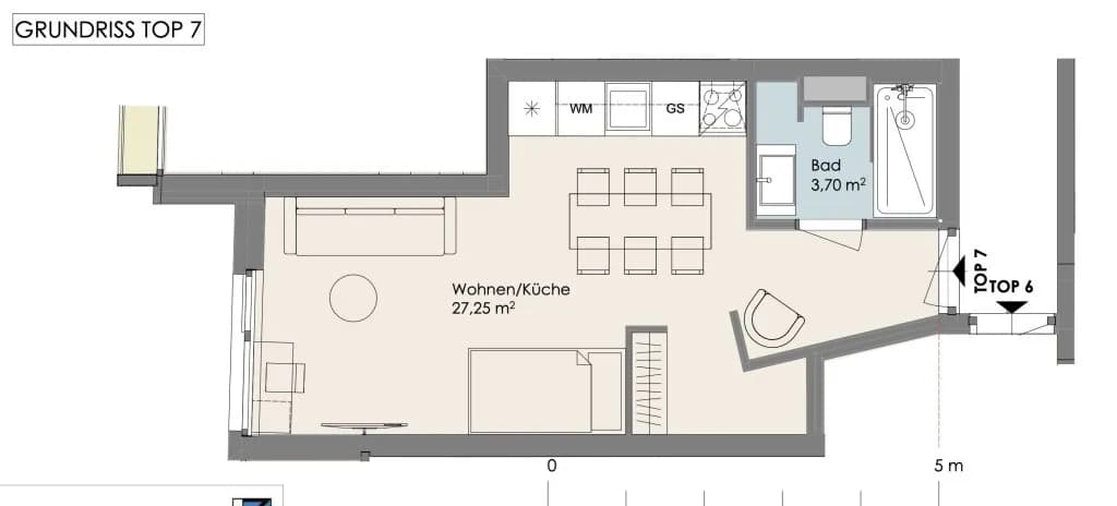 1-Zimmer-Wohnung kaufen in Mödling – 30,95 m², € 225.700 – Bild 5 von 5