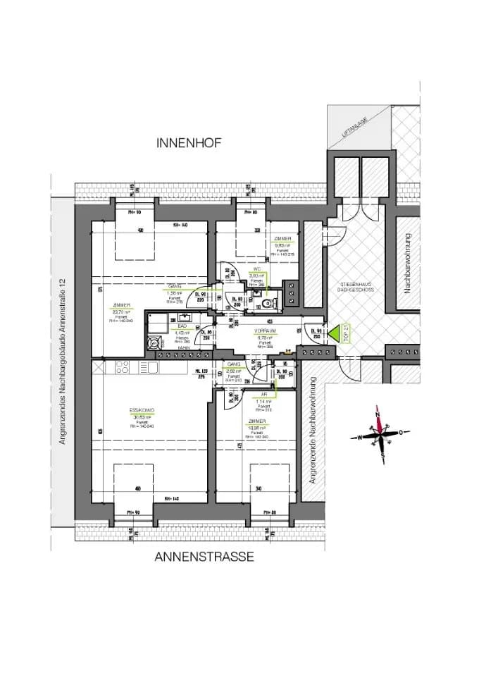 4-Zimmer-Wohnung mieten in Graz – 101,08 m², € 1.211 – Bild 2 von 7