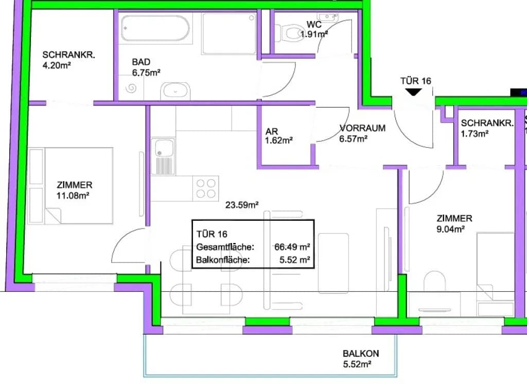 3-Zimmer-Wohnung kaufen in Wien – 66,49 m², € 374.400 – Bild 10 von 10