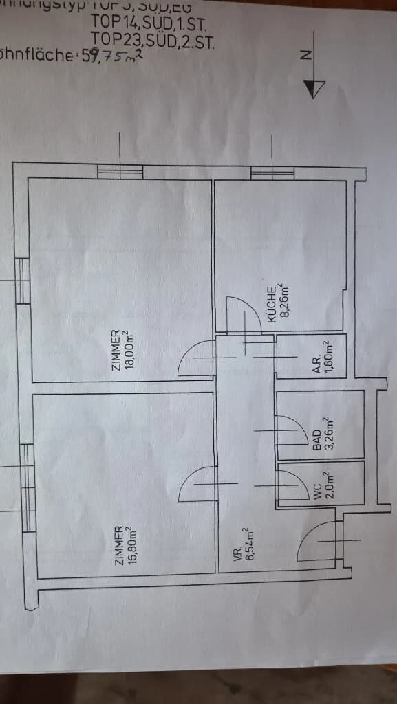 2-Zimmer-Immobilie mieten in Baden – 59,29 m², € 890 – Bild 9 von 9