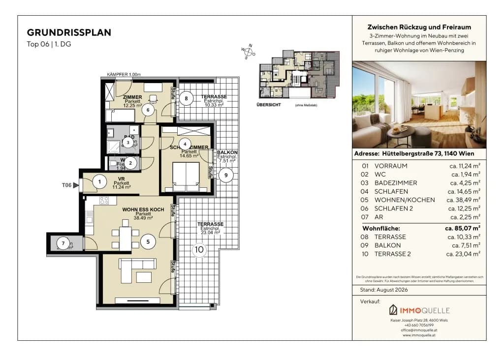 3-Zimmer-Wohnung kaufen in Wien – 85,07 m², € 918.750 – Bild 6 von 6