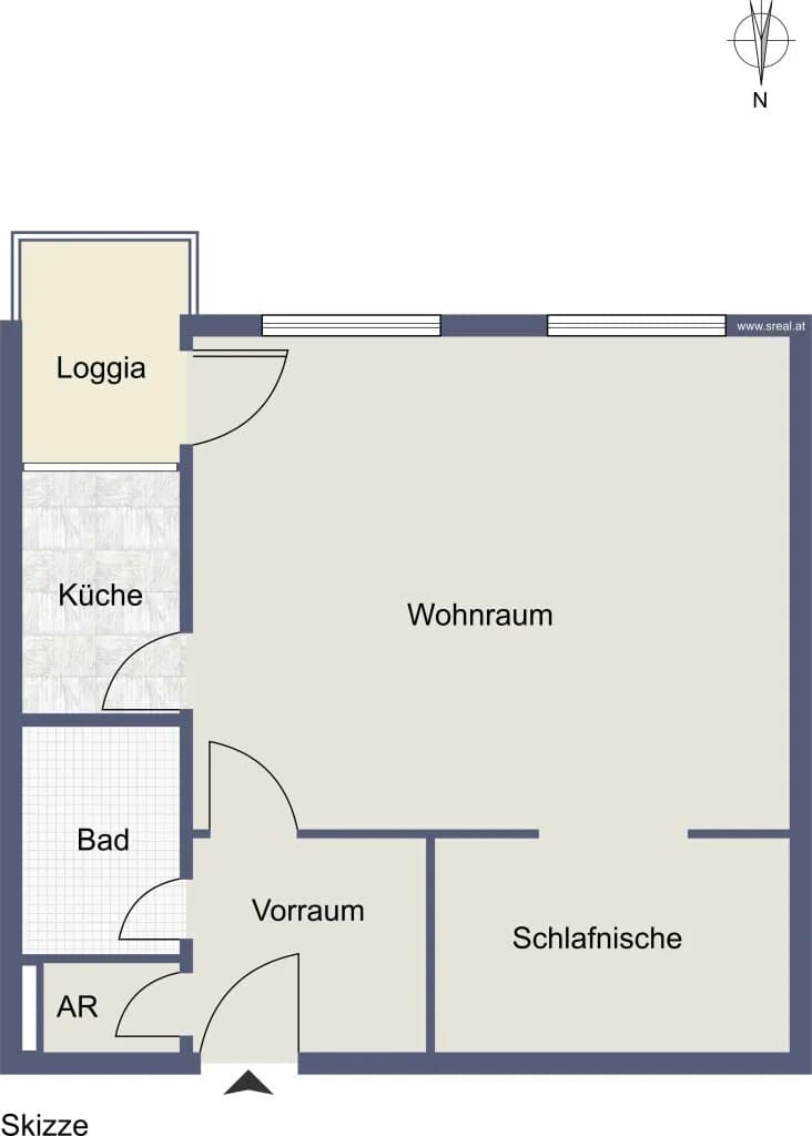 1-Zimmer-Wohnung kaufen in Salzburg Stadt – 42,66 m², € 205.000 – Bild 5 von 5