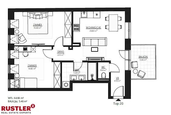 3-Zimmer-Wohnung kaufen in Wien – 64,33 m², € 663.000 – Bild 9 von 9
