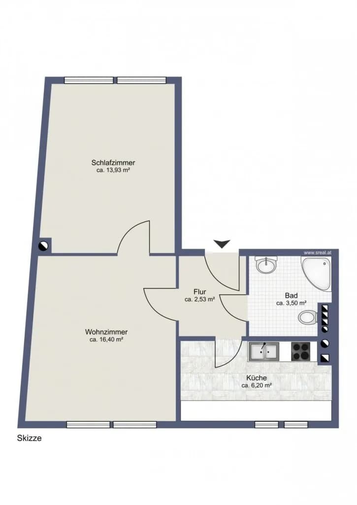 2-Zimmer-Wohnung mieten in Wien – 42,39 m², € 830 – Bild 9 von 10