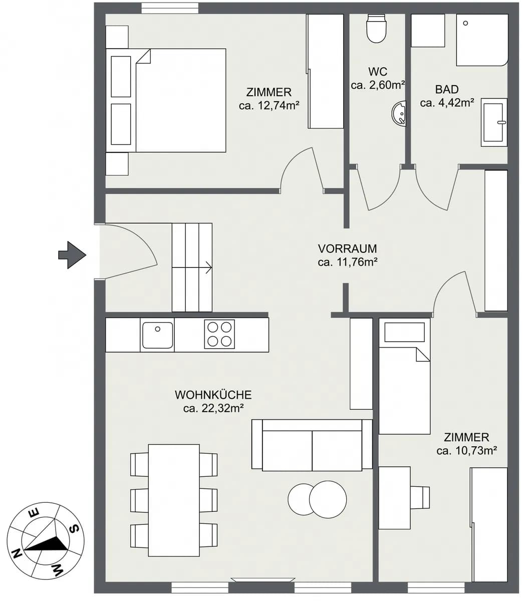 3-Zimmer-Wohnung kaufen in Wien – 64,57 m², € 265.000 – Bild 11 von 11