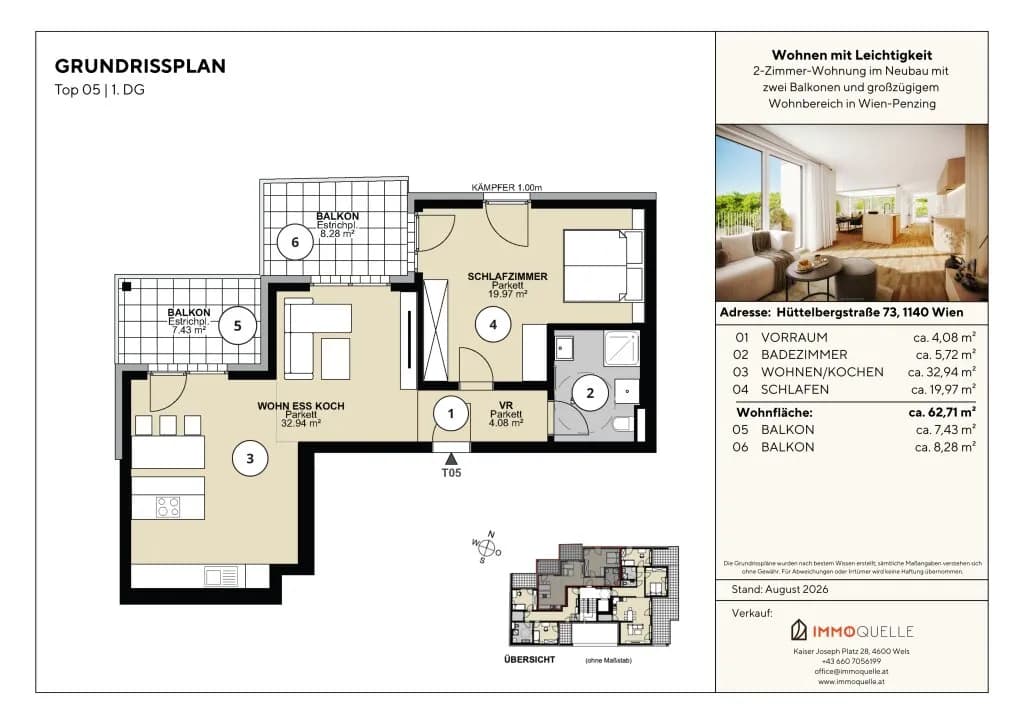 2-Zimmer-Wohnung kaufen in Wien – 62,71 m², € 813.750 – Bild 6 von 6