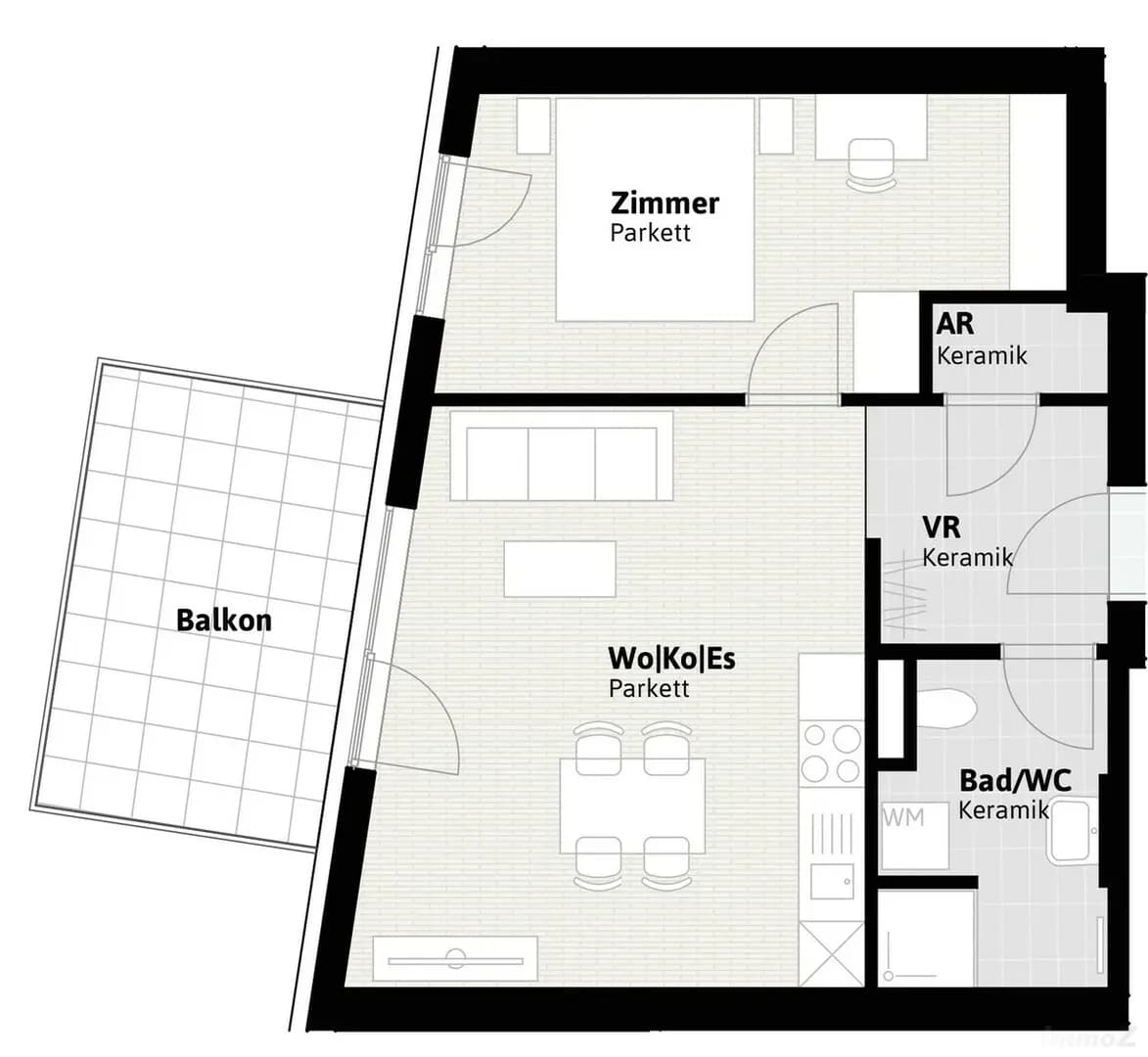 2-Zimmer-Wohnung mieten in Graz – 50 m², € 848 – Bild 7 von 8